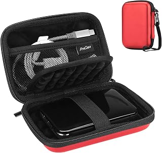 ProCase Portable Hard Drive Case for Toshiba Canvio Basics Western Digital WD Elements My Passport Seagate Portable Backup Plus Slim 1TB 2TB 3TB 4TB USB 3.0, 2.5-Inch Portable External Hard Drive Case [Hard Drive and Accessories NOT Included] -Red