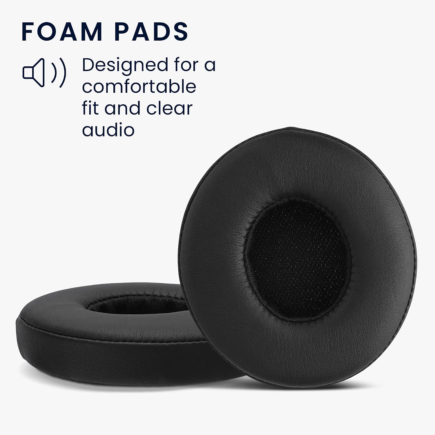 kwmobile Ear Pads Compatible with Beats Solo 2 Wireless/Solo 3 Wireless Earpads - 2X Replacement for Headphones - Black