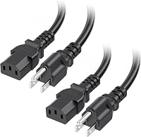 Cable Matters UL Listed 2-Pack 10ft 16AWG 3-Prong Power Cord - NEMA 5-15P to IEC C13 for PC, Monitor, TV, Printer Replacement