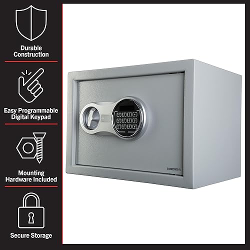 Miniatura 7 de Stalwart - Caja de seguridad digital electrónica, caja de bloqueo de doble entrada con 2 llaves de anulación, seguro personal para el hogar para