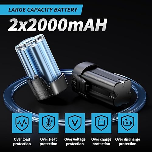 Miniatura 8 de Juego de llaves de trinquete inalámbricas de 38 pulgadas, 40 pies-libras, 550 RPM, trinquete eléctrico de 16.8 V, kit de herramientas de trinquete