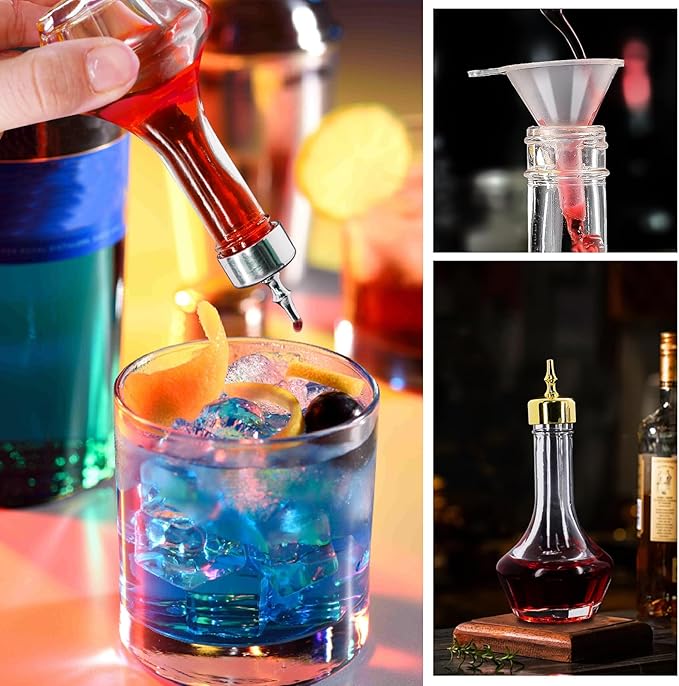 Set de 3 Botellas para Bitters de Vidrio, 1.7 oz, con Tapa de Aleación miniatura 4