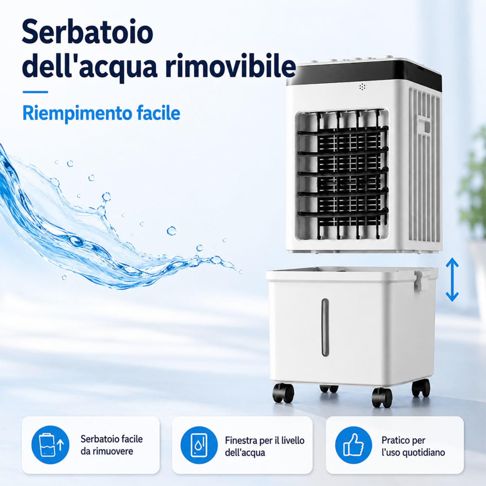 Area Condizionata Portatile 7.5h Timer 15l Condizionatore Senza Tubo 3 Speeds,3 Modes Per Soggiorno E Camera Da Letto