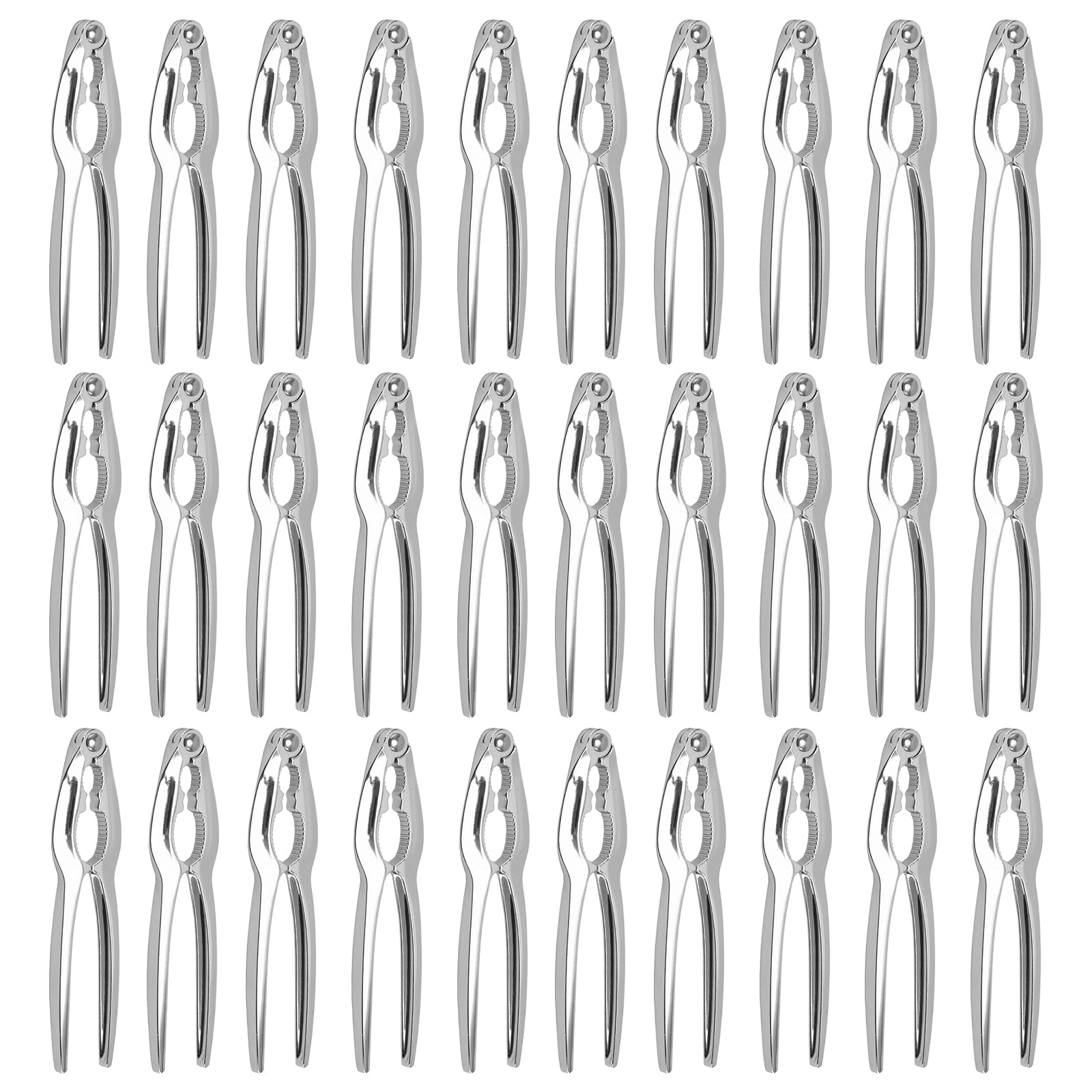 30 Pcs Crab Leg Crackers and Tools Set, Voittozege Seafood Tools Crab leg Crackers Lobster Nut Crackers Opener Home Kitchen Parties Tools Nut Cracker Set for Crab Legs, Silver