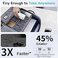 Vista 2 de Bloque de Cargador de Pared USB, Enchufe de Pared USB C de 40W con Cables Retráctiles Duales Integrados con Puertos USB A/USB C, Carga Rápida PD