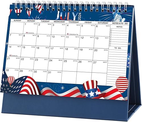 Calendario de escritorio pequeño 2024-2025, calendario mensual de escritorio de enero de 2024 a junio de 2025-18, diseño temático mensual,