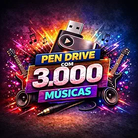 Pen Drive com 3.000 Músicas - 15 Estilos Musicais