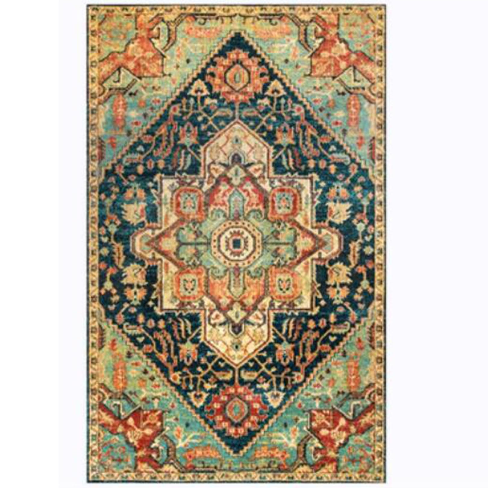 Tapis ethnique vintage 160x230 multicolore lavable pour décoration moderne