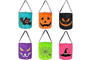6PCS Reusable Halloween Trick or Treat Tote Bags for Kids