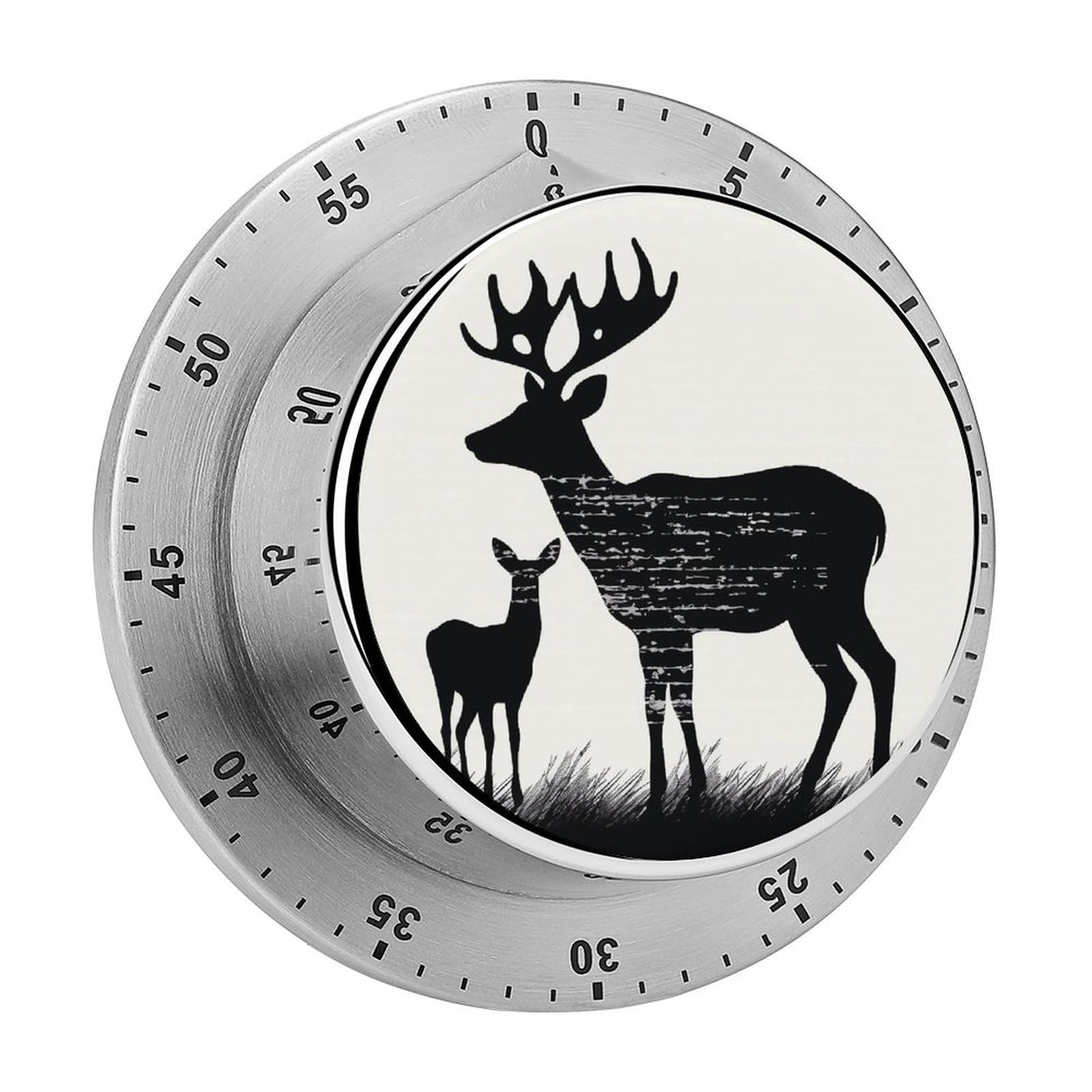 Deer Manual Countdown Timer with Magnetic Base Visual Mechanical Timer for Classroom Home Study and Cooking