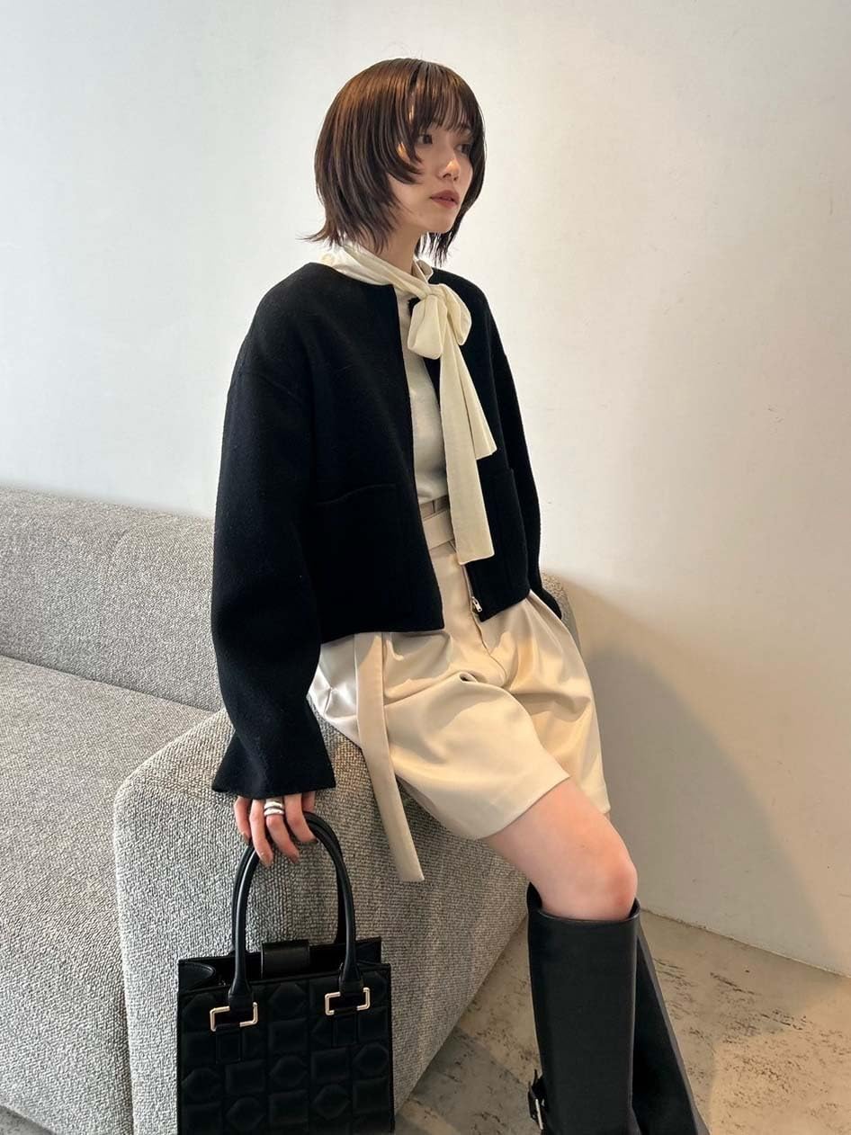 フレイ アイディー] ノーカラージップショートリバーコート FWFC245204