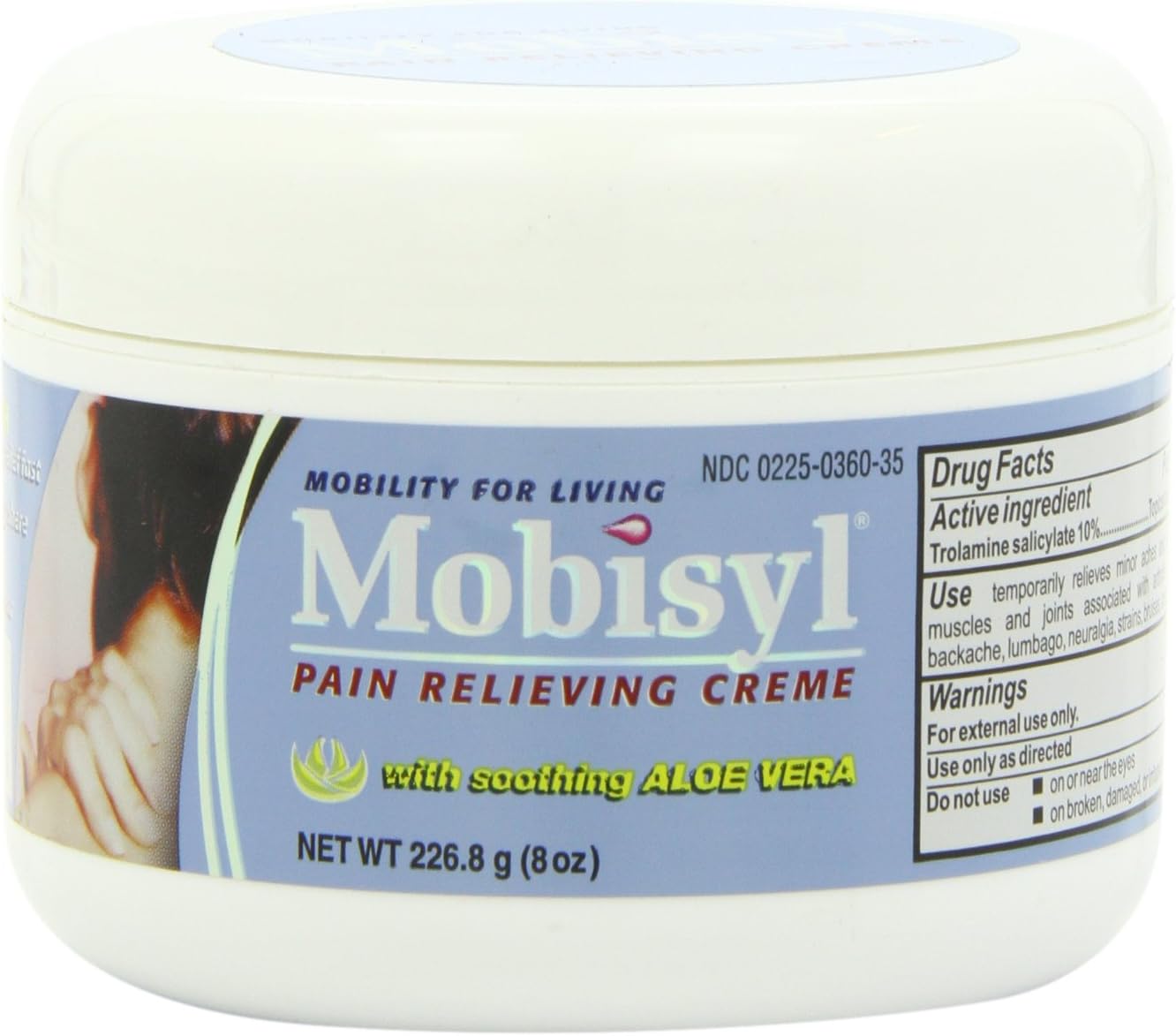Mobisyl Pain Relieving Creme with Soothing Aloe Vera, 8 Ounce Jar : Health & Household