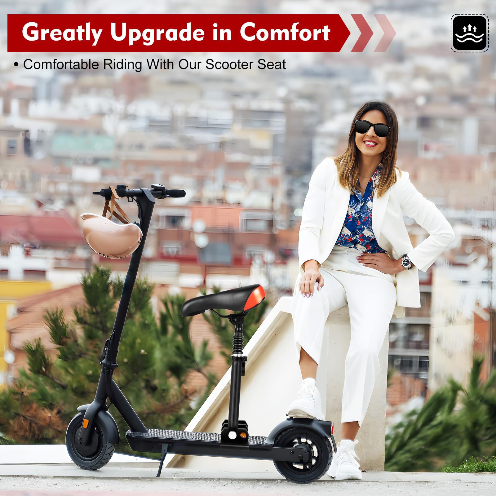 xsdzgdzy - Electric Scooter Seat Saddle Only for Xiaomi M365/Pro/1s/hiboy S2 Adjustable Scooter Seat Attachment Folding Free Punch Saddle,Comfortable Shock Absorbing Seat Saddle Scooter Seat