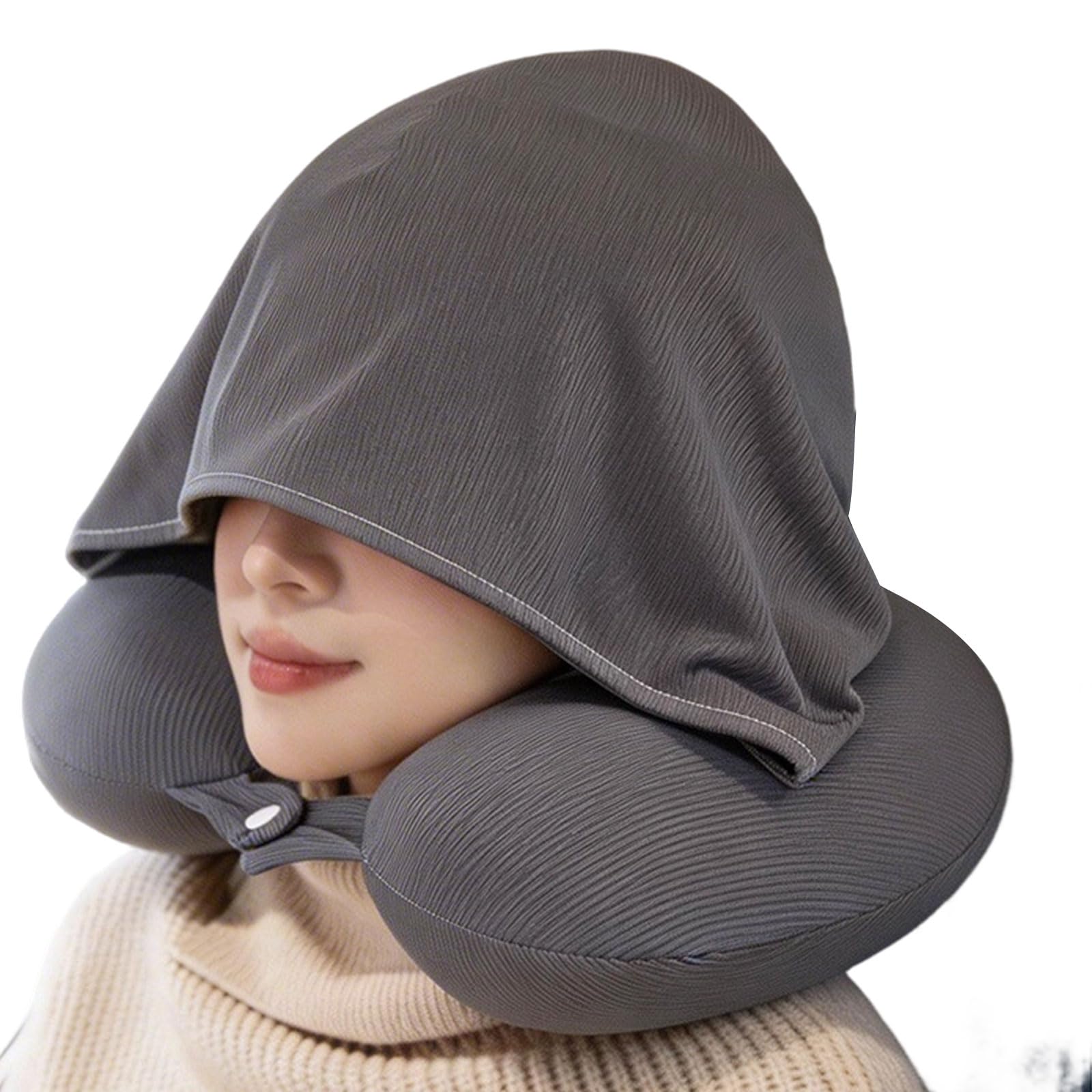 our fave Ice Silk Hooded Pillow with Unique Shape Detailing for Neck Discomfort Relief and Relaxation Washable Memory Spume Pillow
