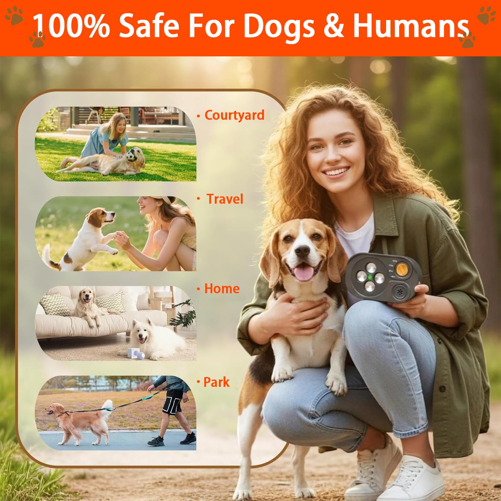 Anti-Aboiement pour Chien, Automatique Boitier Ultrason Anti Aboiement Chien 3 Portées, Boitier Chien de 75 Pieds, IP65 Etanche sifflet ultrasonique pour Chiens intérieurs et extérieurs, Gris