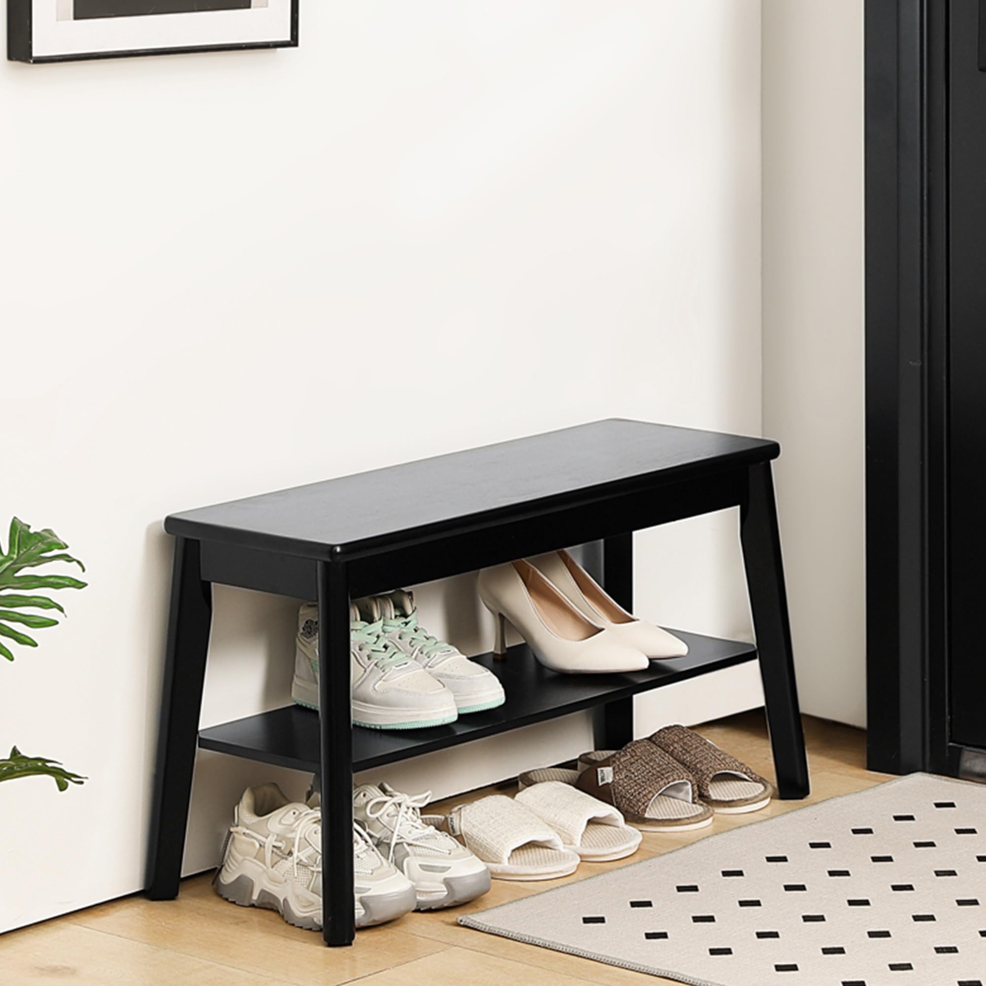 Banc à chaussures en bois fini le désordre dans votre entrée