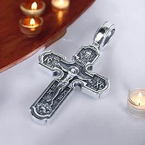 Amazon.com: 925 Sterling Silver Orthodox Cross Necklace Chain 20