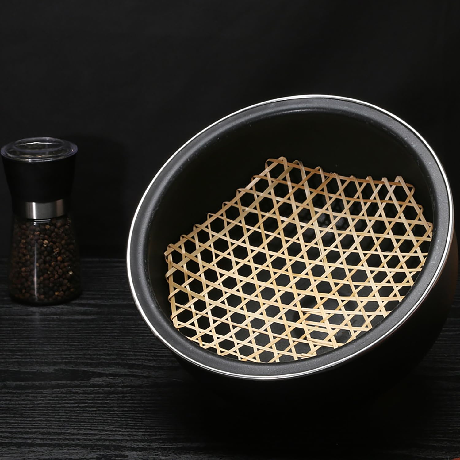 Vaporera Bambu Steamer Mat Tapete De Bambú - 6 Piezas, Hexagonal, Reutilizable Horno Cocinar Vapor, para Adecuado Freír Alimentos, Decorar Platos Creativos, Sopa, etc
