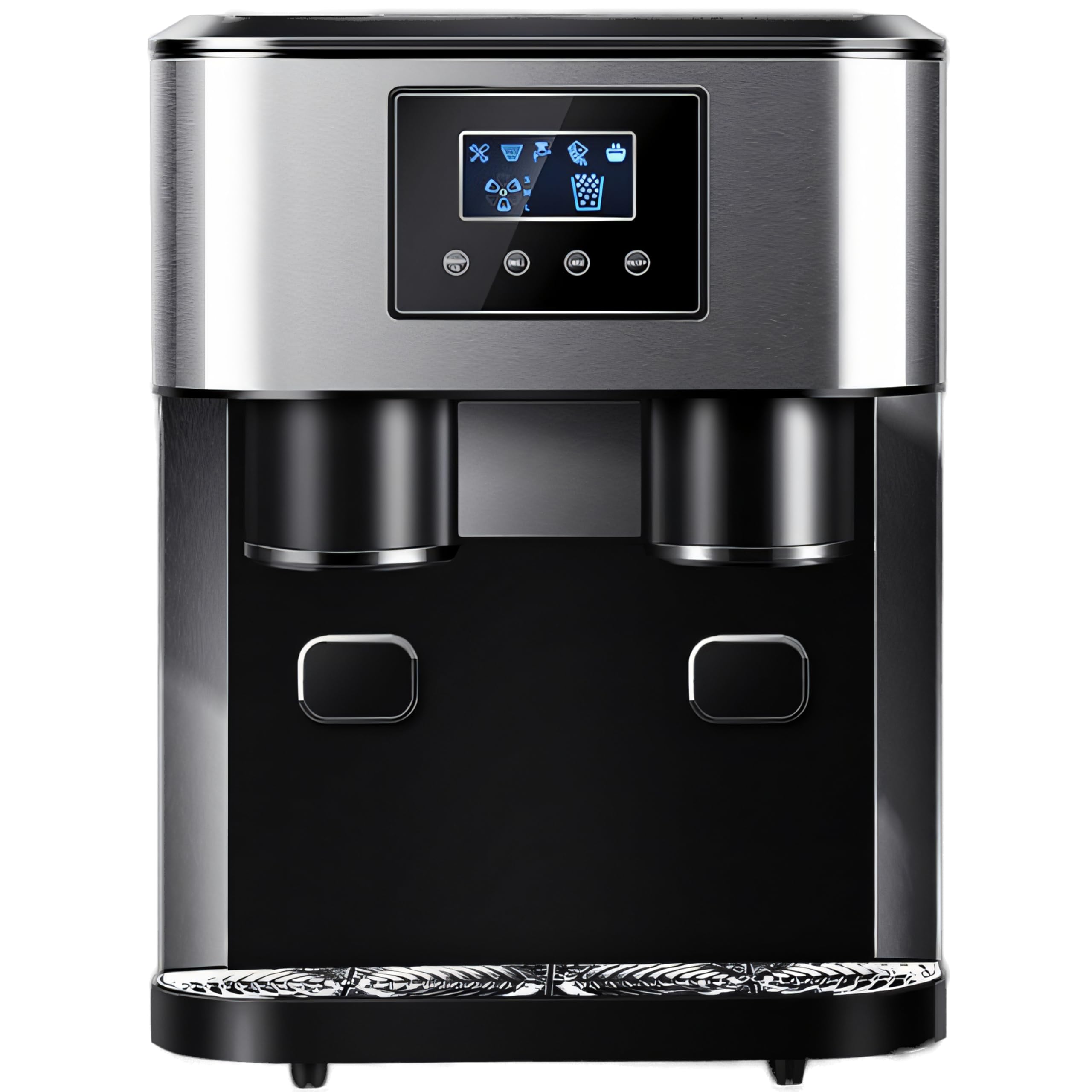 Retoo Premium 3 in 1 Eiswürfelmaschine mit Crushed Ice & Wasserspender, 18kg/24h, 16 Eiswürfel in 8–10 Min, Ice Maker für Cocktails, Whisky & Zuhause, Touchpanel, 2 Eisgrößen