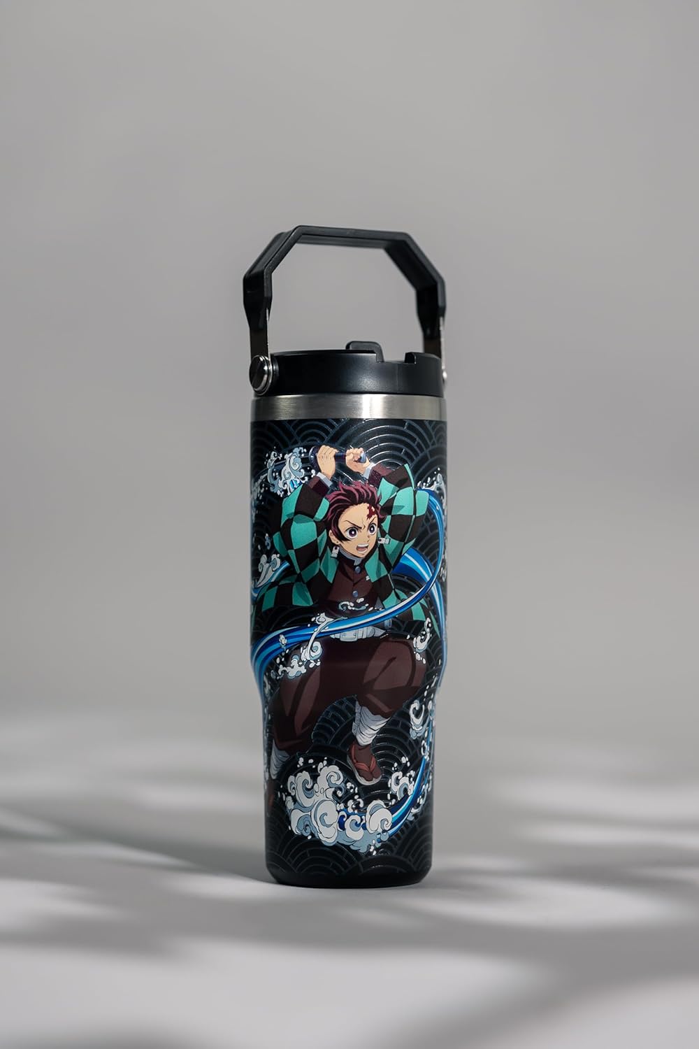 Demon Slayer Kimetsu No Yaiba Tanjiro Tumbler with Lid, 30 Oz Water Bottle, Vacuum Insulated, Anime Water Bottle, Reusable Insulated Stainless Steel tumbler for Water, Iced Tea or Coffee - Image 3