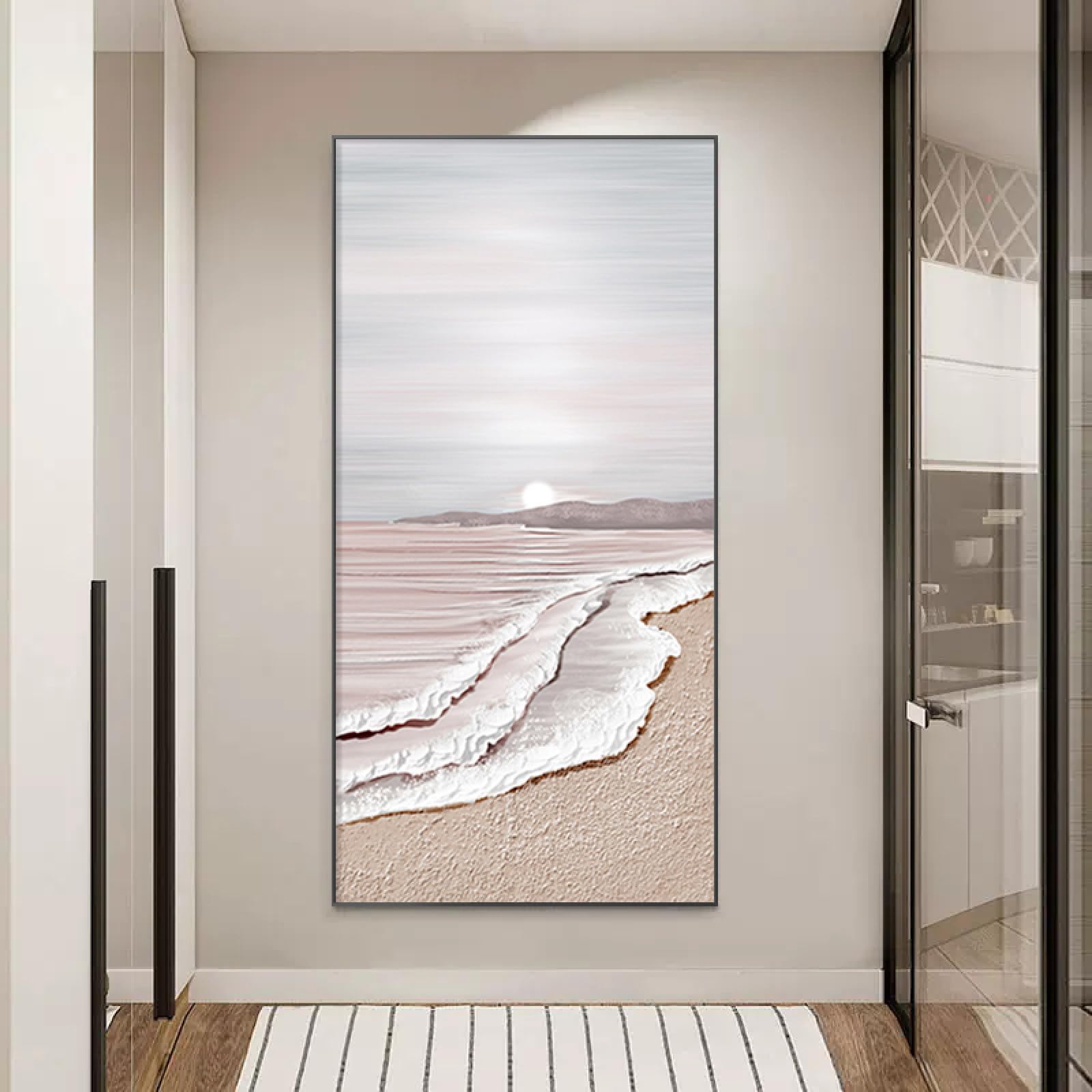 Texture de paysage de vagues en grand tableau pour habiller un grand mur vide