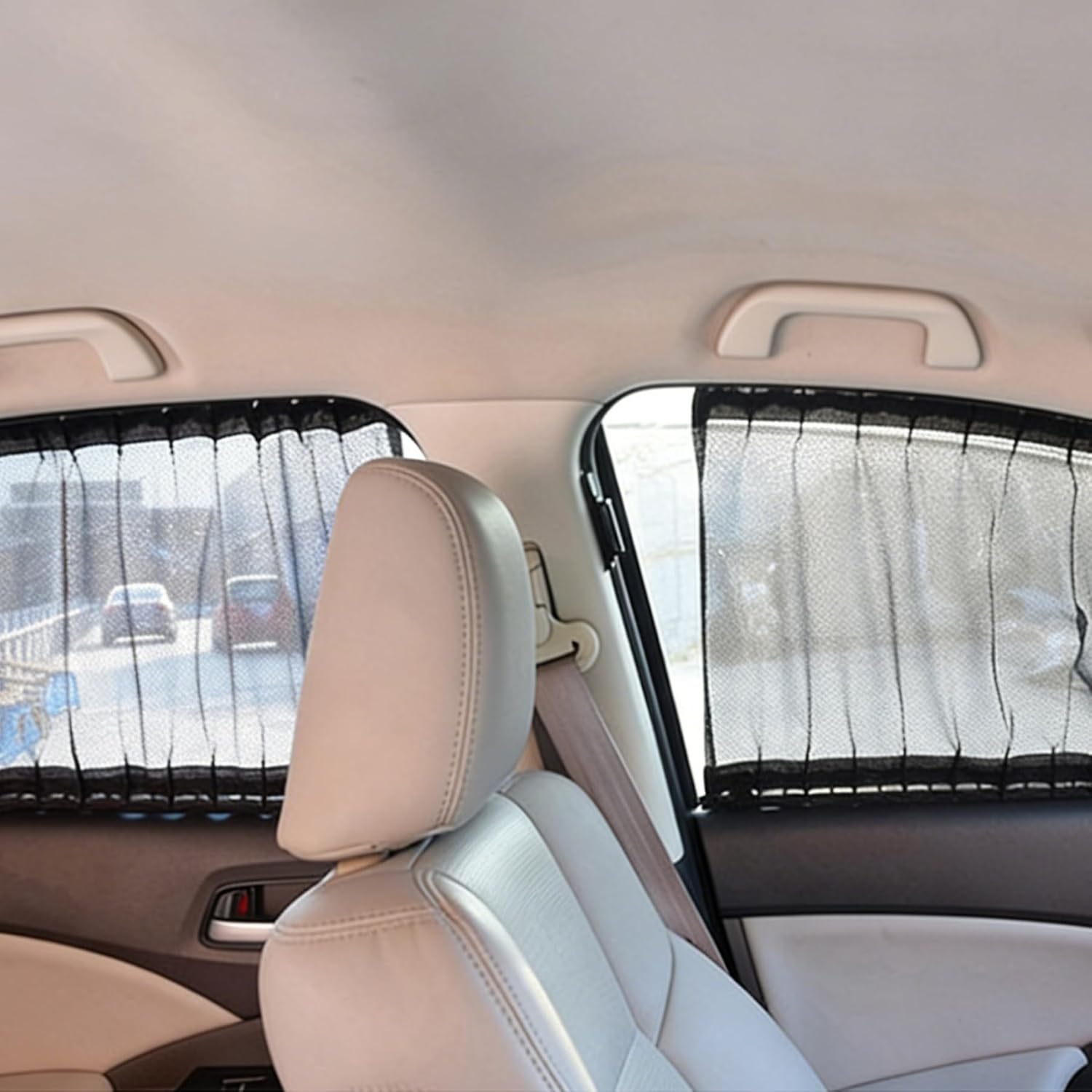 Car Curtains, Aluminum Alloy Track Sun Shades with Strong Adhesion,Summer Sun Protection Side & Rear Window Curtains for Cars, SUVs Interior Shade (Black Mesh, 70 * 39CM,2PCS)