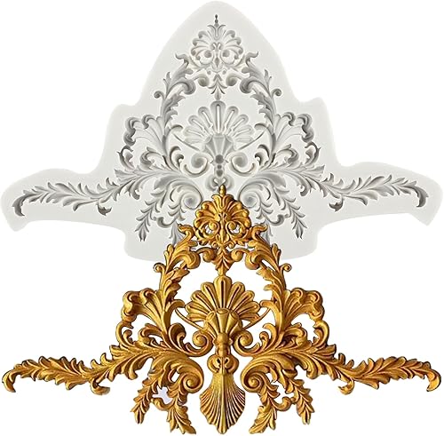 Miniatura 11 de Molde de Fondant Barroco Moldes de Silicona de Volutas de Calados de Encaje Moldes de Filigrana 3D Esculpidos para Decoración de Tartas de Azúcar