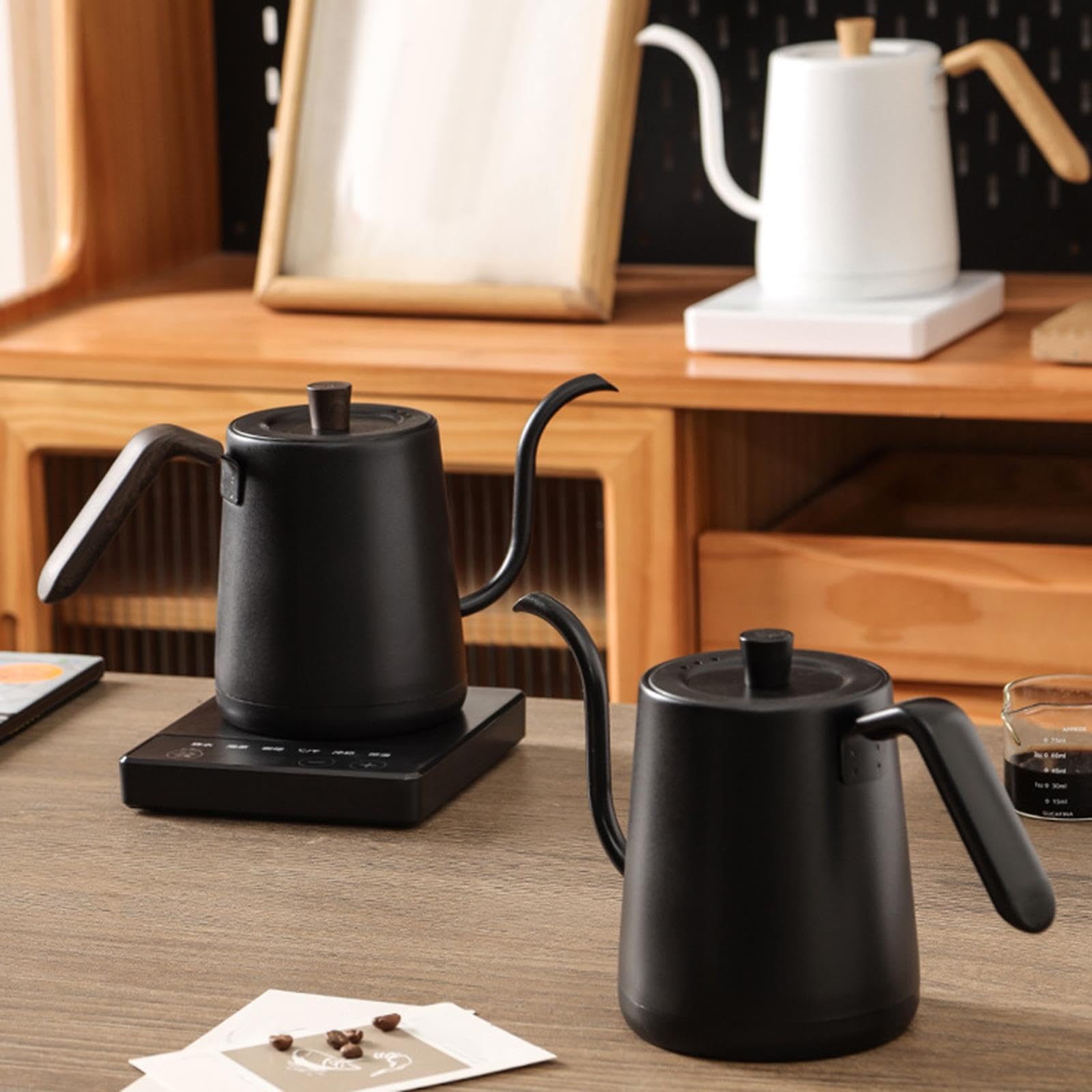 MagiDeal Bollitore Elettrico per Caffè con Controllo Della Temperatura E Opzioni Varie, nero