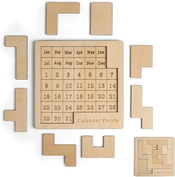 Calendar Puzzle - Daily Calendar Puzzle Wooden,Challenge 365+ Days, Chirstmas White Elephant Valentines Day Gifts for Men,Office Logic Puzzles,Advent Calendar.