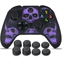 YoRHa Xbox One S/X Controller x 1 Skulls Mor i in Lazer Oyma Silikon Kaplama  zel Ba parmak Tutamaklar  ile x 8