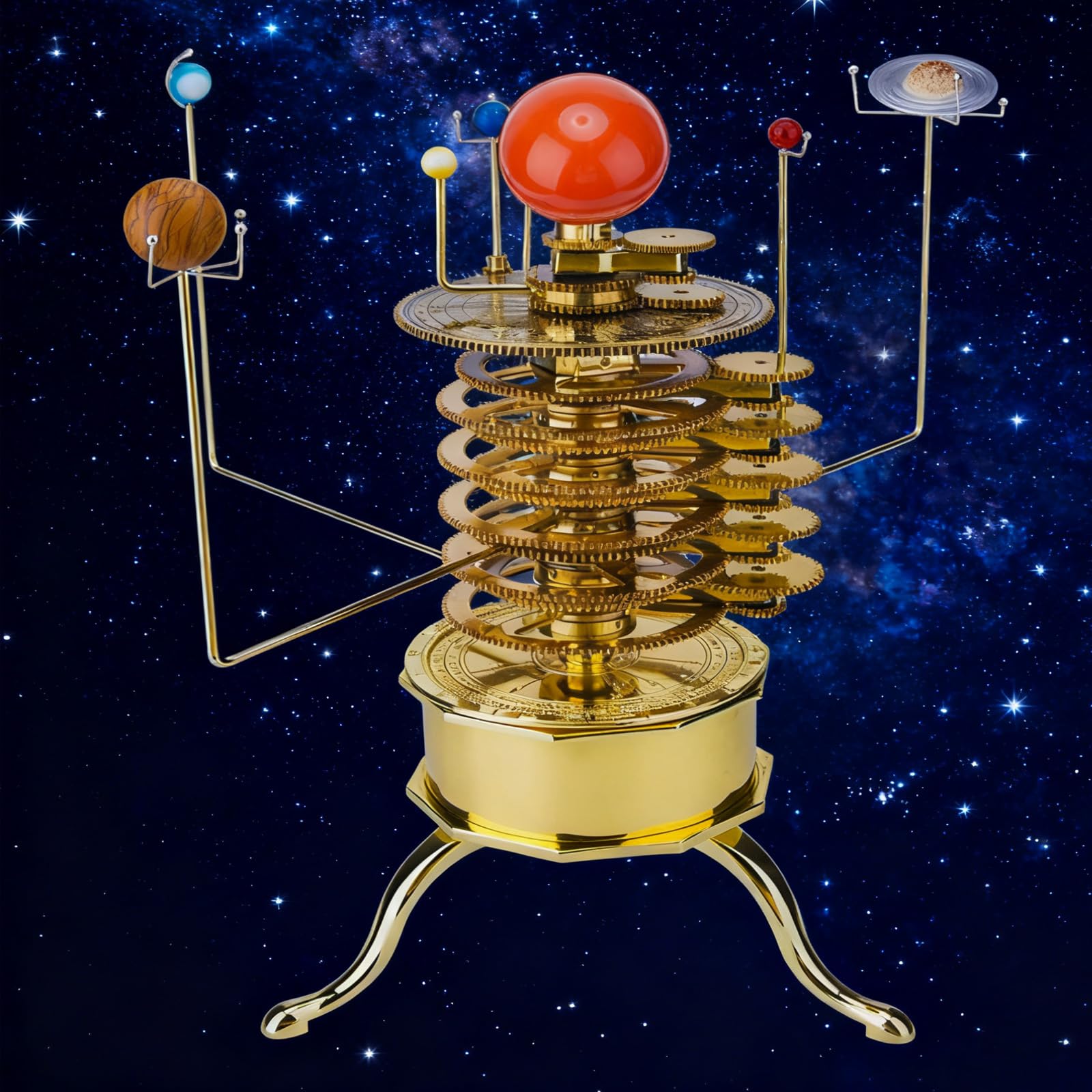 TYH Orrery del Sistema Solare con 8 Pianeti, Kit Modello Orrery in Metallo Fai da Te 3D, Puzzle di assemblaggio planetario in Ottone da 200 Pezzi, Regalo educativo da Collezione astronomico