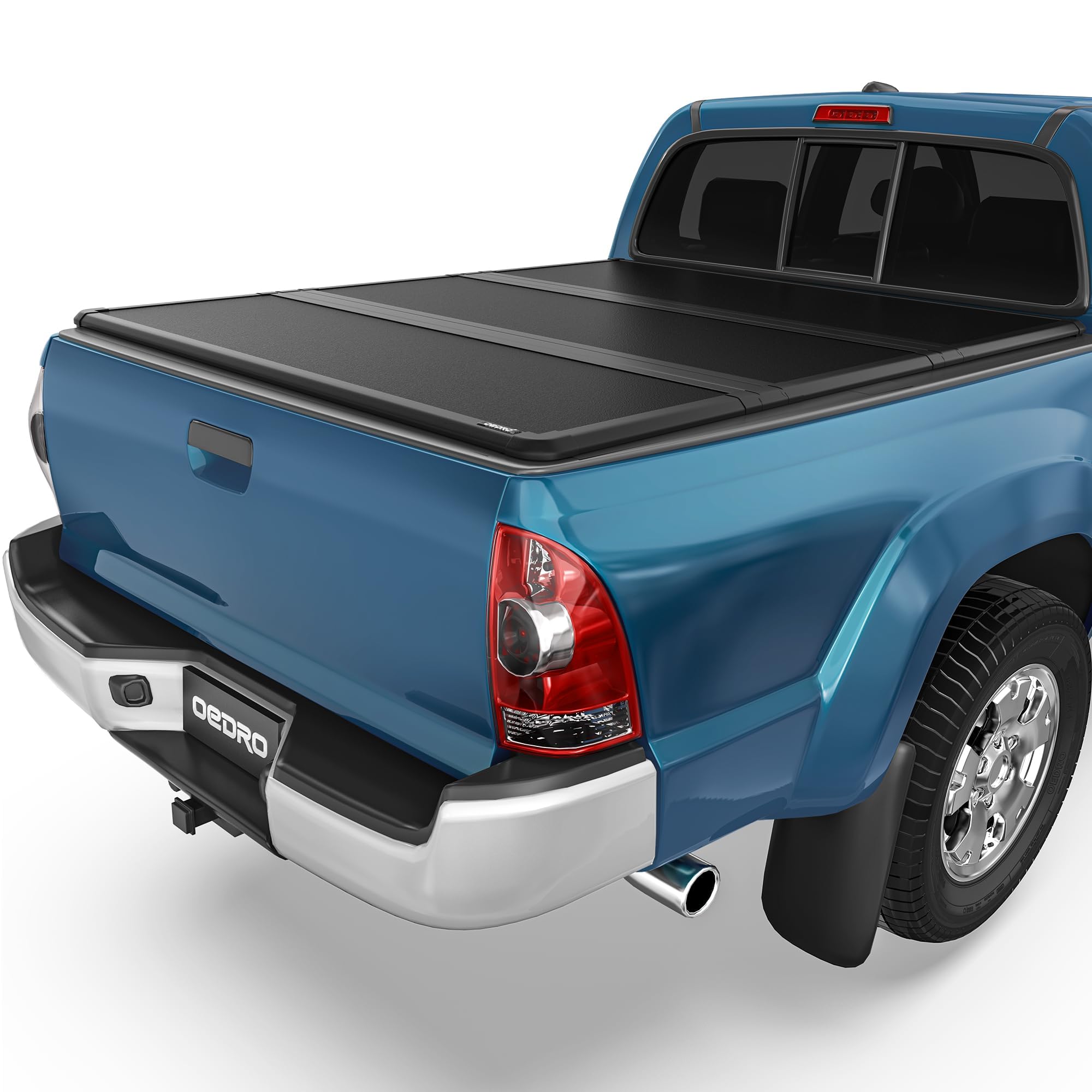 OEDRO FRP Hard Tri-fold Tonneau Cover Fold Truck Bed Covers Fits for Toyota Tacoma 2005-2015 (Excl. Trail Edition) with 5 Feet Bed with Tacoma Bed Rail