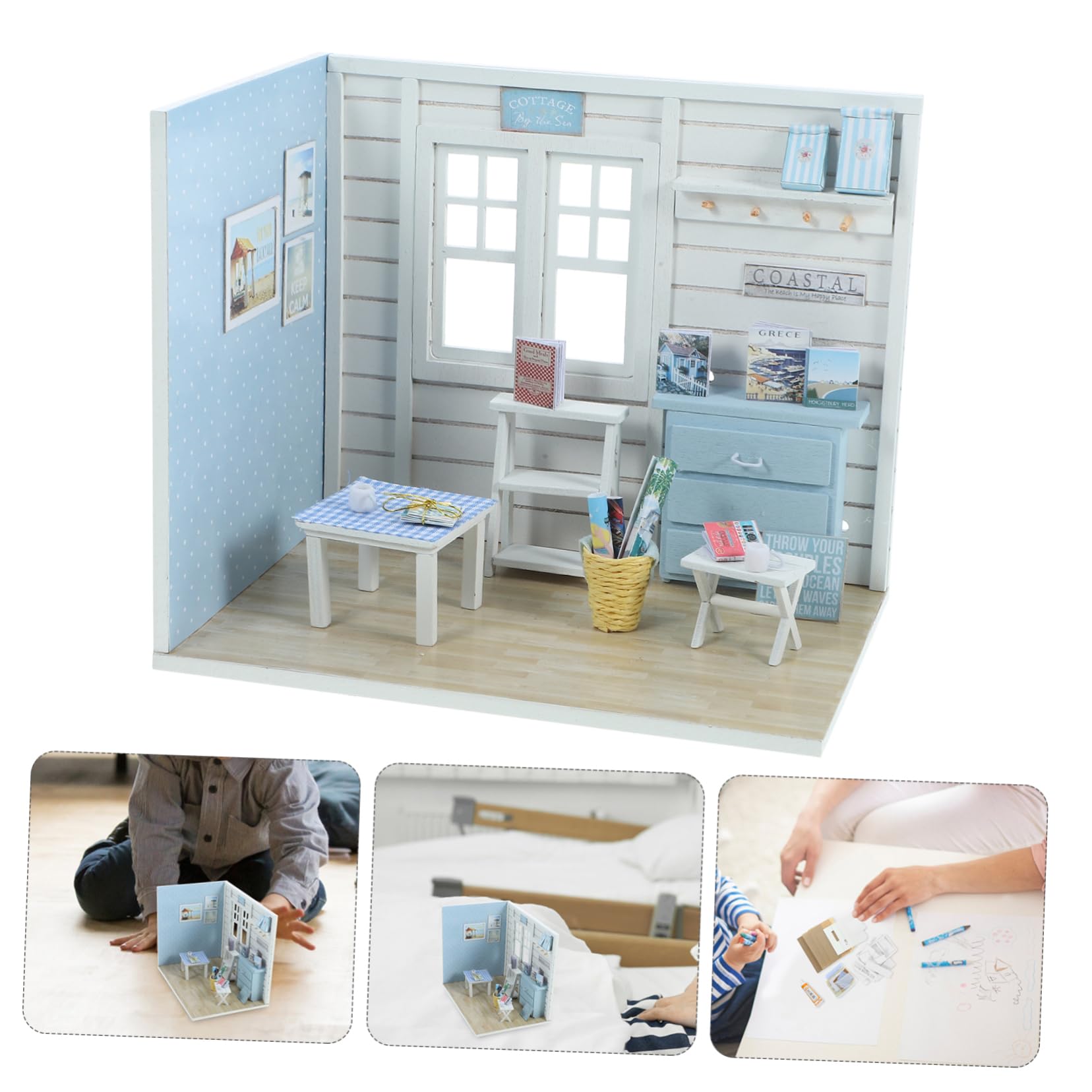 BESTonZON de Casa de Bricolaje para Niños Casa de Muñecas Miniatura DIY Juguete de Juguetes Familiar