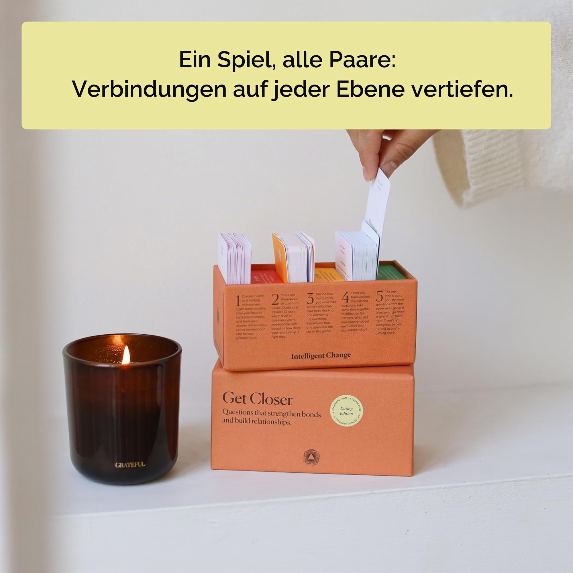 Intelligent Change Get Closer Dating Edition Gesprächskarten, Gesprächsstarter, Frage-und-Antwort-Spiel, lustiges Kartenspiel für Dating-Paare, Date-Night-Aktivitäten (Dating Edition)