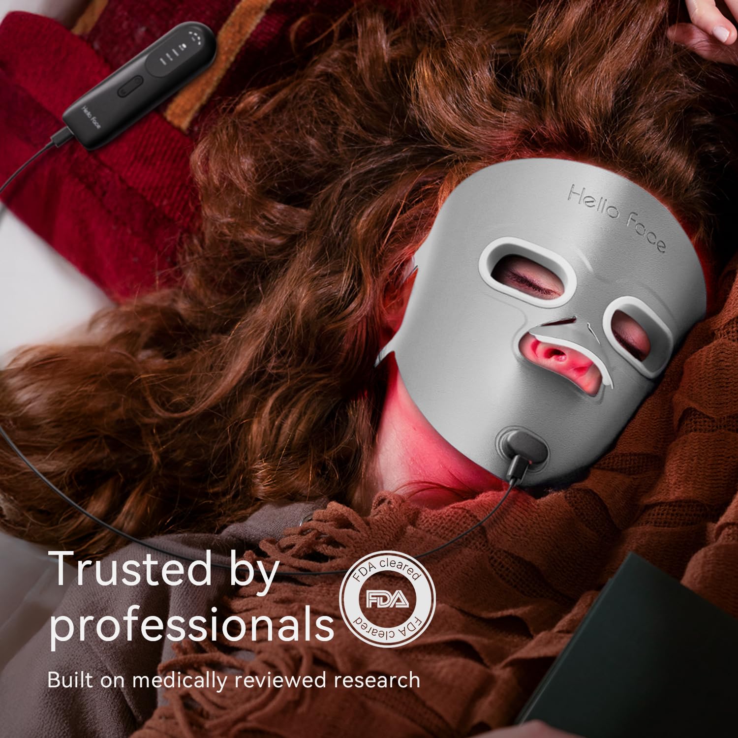 2026 Upgrade LED Gesichtsmaske, FDA-zugelassene Rotlicht Maske Gesicht, 280 LEDs Lichttherapie, 4 Modi für Hautpflege, Sichere LED Maske Gesicht mit Augenschutz, LED Gesichtsmaske Lichttherapie