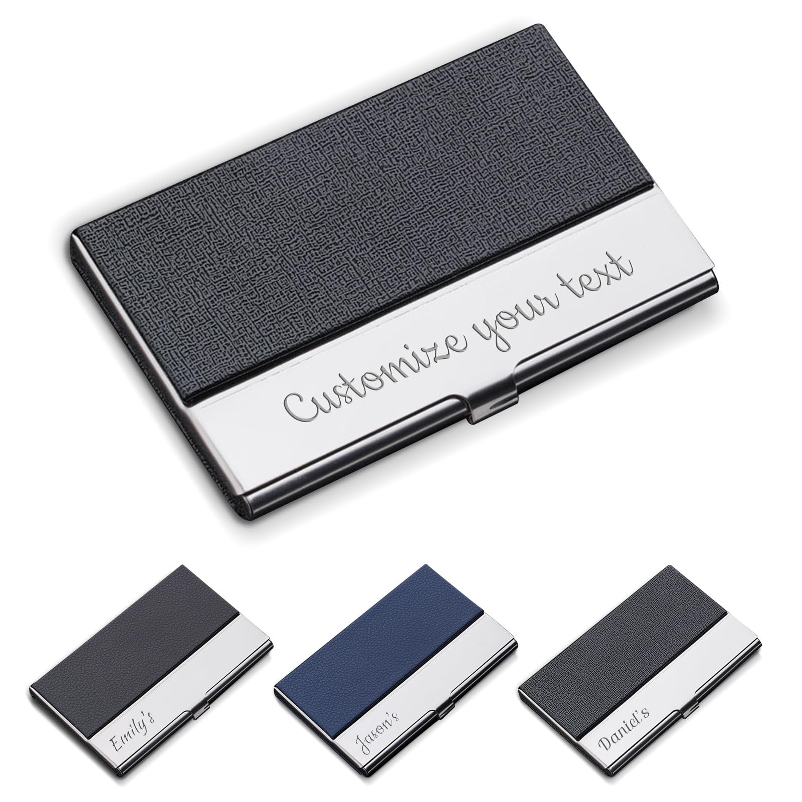 XSTZR Personalized Business Card Holder, Custom PU Leather Card Case for Men & Women, Suitable for Office, Meetings, Daily Business Use (erweiterte) — image 1