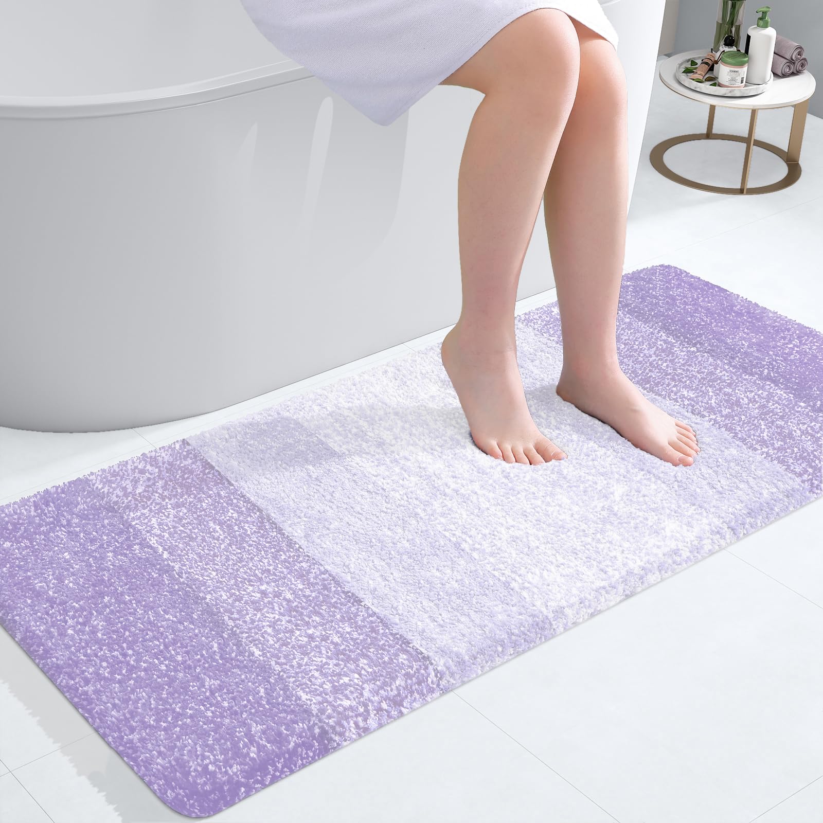 OLANLY Bathroom Runner Rug 47x20, Extra Soft Absorbent Microfiber Bath Rugs