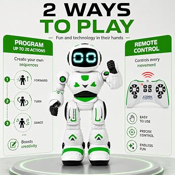 Xtrem Bots - Bionic Robot Toy | Toy Robots | Robots For Kids | Programmable Up To 20 Actions And Remote Control Robot I Boys Toys Age 5 Or Older | 5 Year Old Boy Gifts | Stem (Bionic)