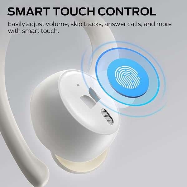 Monster N-Lite 216 Wireless Earbuds, Sports Ear Buds with Earhooks, ENC Noise Cancelling Mic,IPX6 Waterproof. Bluetooth 6.0 Headphones Stereo Bass Ear Buds 48H Playtime with LED Display White - 3