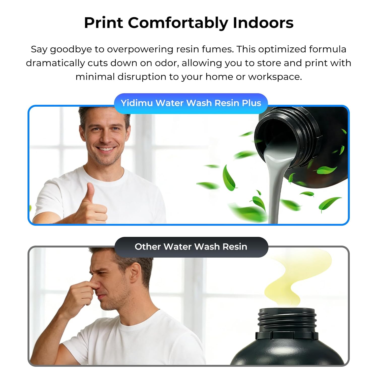 3D Printer Water-Washable Rapid Resin, 405nm LCD UV-Curing Photopolymer for High Precision, Low Odor, Non-Brittle, Grey, 1000g