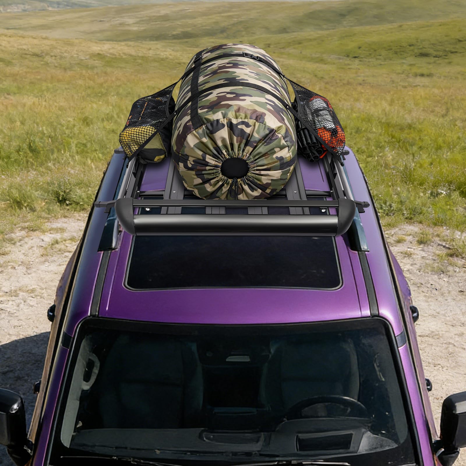 Portaequipajes para coche, 127 x 97 cm, con una capacidad de carga máxima de 68 kg, adecuado para todo tipo de SUV y todos los modelos