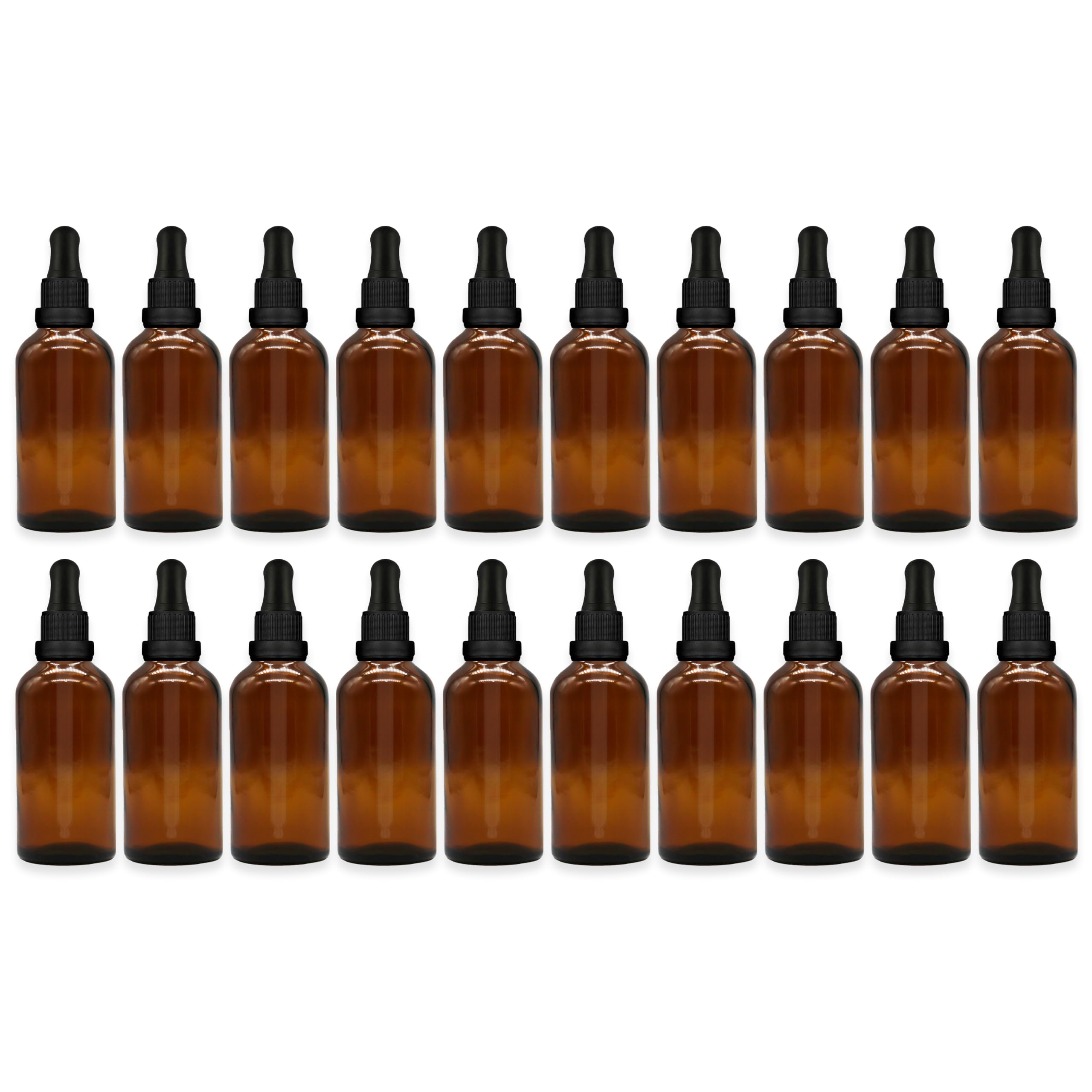 Braunglas-Tropfflaschen mit manipulationssicheren Pipettendeckeln, 50 ml, erhältlich in Packungen mit 5, 10 oder 20 Stück (20 Stück)