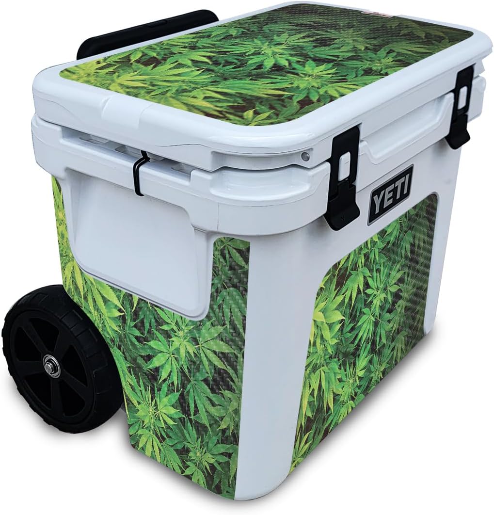 Carbon Fiber Skin Compatible with Yeti Roadie 32 Wheeled Cooler - Solid Yellow - Premium 3M Vinyl Protective Wrap Decal Cover - Easy to Apply | Crafted in The USA by MightySkins