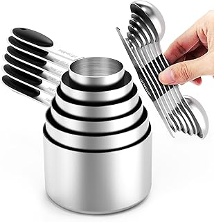 TILUCK Measuring Cups and Spoons Set, Stainless Steel, Kitchen Utensils for Cooking and Baking (13)