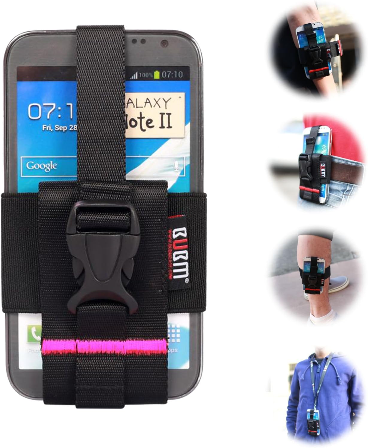 BUBM Clip-On Phone Holster Single Sheath for iPhone/Samsung Galaxy Holder Fits 2.5-5.5 inch (2-Rose Red)