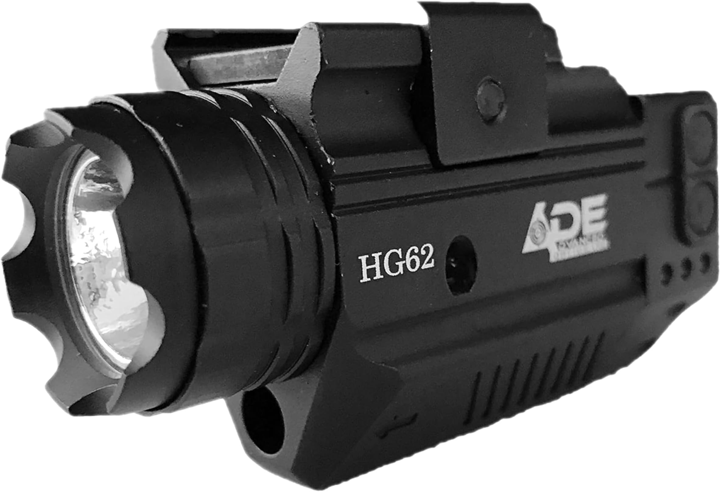 HG62-1 Green Laser Flashlight Sight - Class IIIA Strobe Green Laser - Adjustable Beam - Aircraft Aluminum Construction - Compact Design for Pistol Handgun, Black