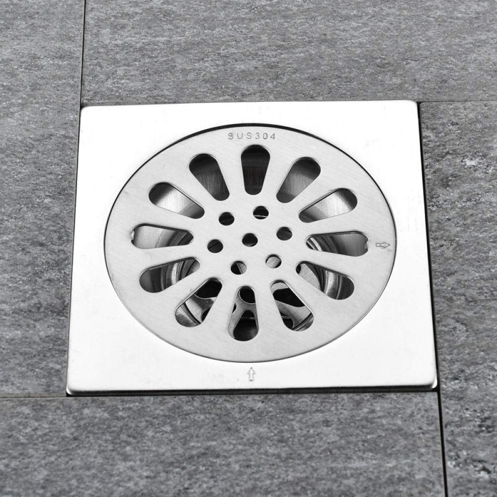 Odpływ podłogowy, odpływ podłogowy do łazienki, pokrywa 1 szt. 10 cm 304 odpływ podłogowy ze stali nierdzewnej do łazienki, prysznica, szybki duży przepływ, neutralizacja zapachu, z sitkiem na włosy C