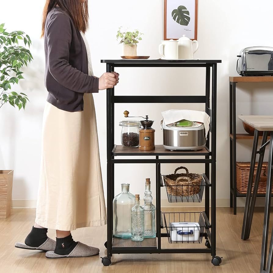 収納棚 Amazon.co.jp: 不二貿易 レンジ台 キッチンラック 幅60×奥行46