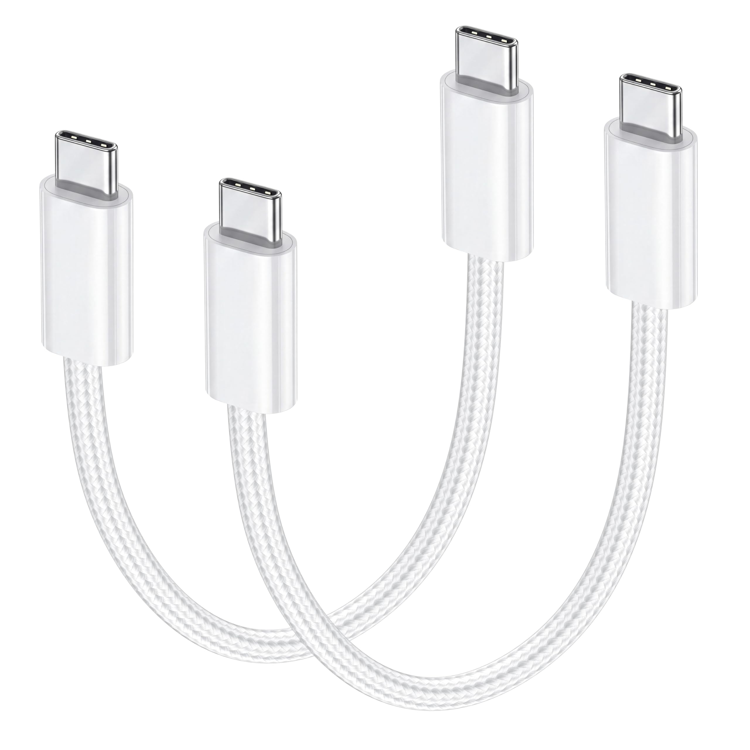 Short USB C to USB C Cable (1.5ft 2-Pack), 240W C to C Cable Fast Charging | Type C Fast Charger Cord for Samsung Galaxy S25 S24 S23 S26 Ultra, iPhone 17 16 15 Pro Max, MacBook Pro, iPad Air, Pixel