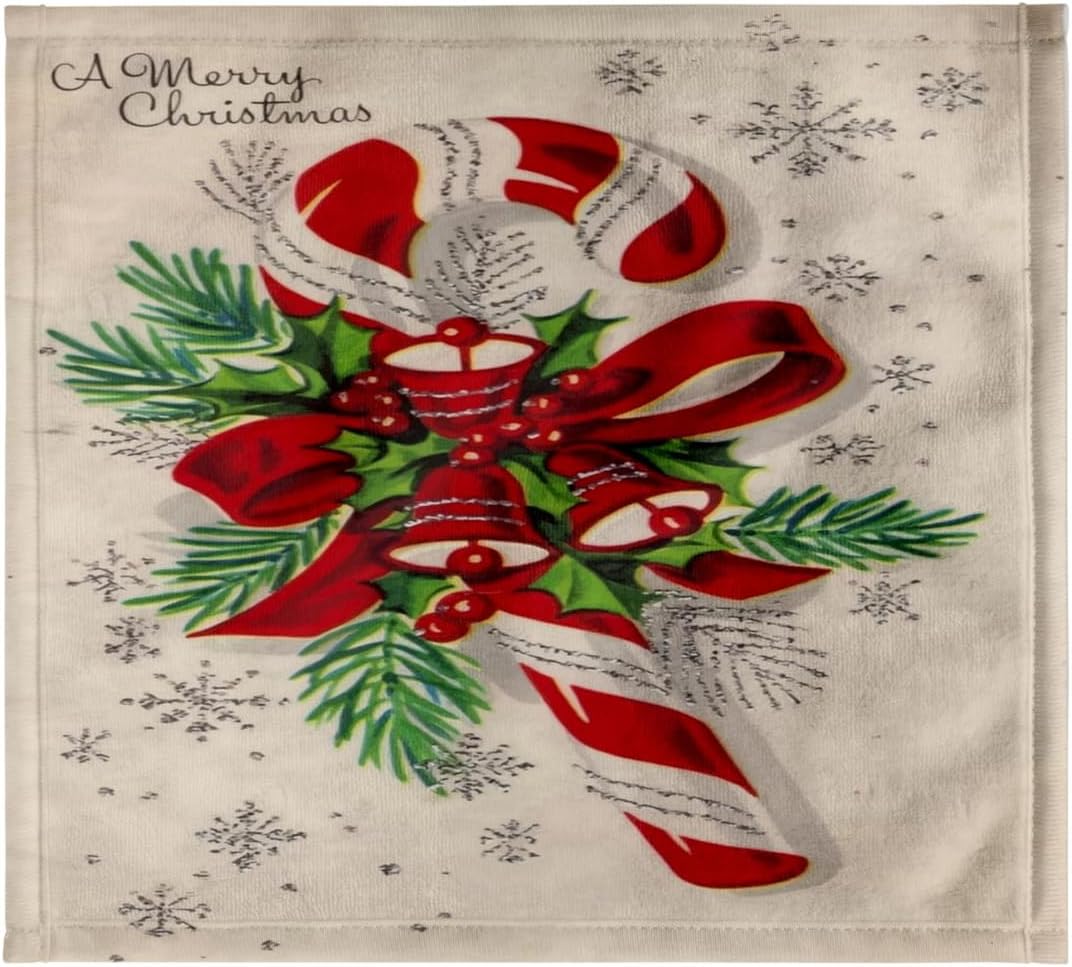 3dRose A Vintage Merry Christmas Candy Cane 22x30 Bath Hand Pool Towel